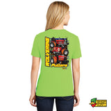 Wolverine Pullers Ladies V-Neck T-Shirt Red Back