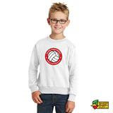 Elms Volleyball Circle Logo Youth Crewneck Sweatshirt