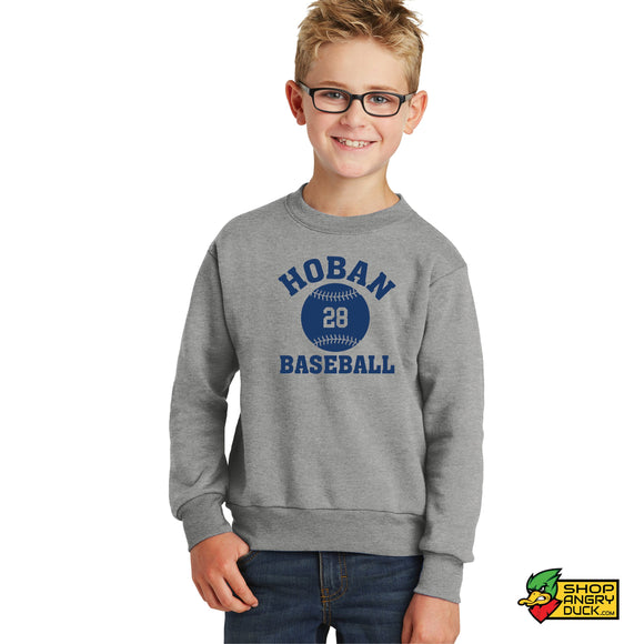 Hoban Baseball Personalized Number Youth Crewneck Sweatshirt