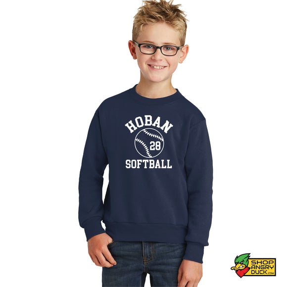 Hoban Softball Personalized # Youth Crewneck Sweatshirt