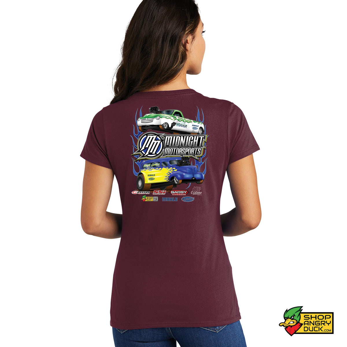 Motocross Sister Heart Ladies’ Long Sleeve Performance V-Neck Tee