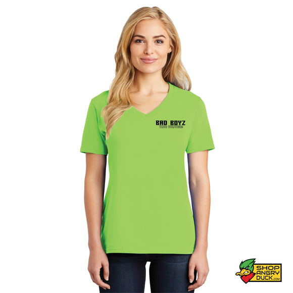 Bad Boyz Tree Service Ladies V-Neck T-Shirt