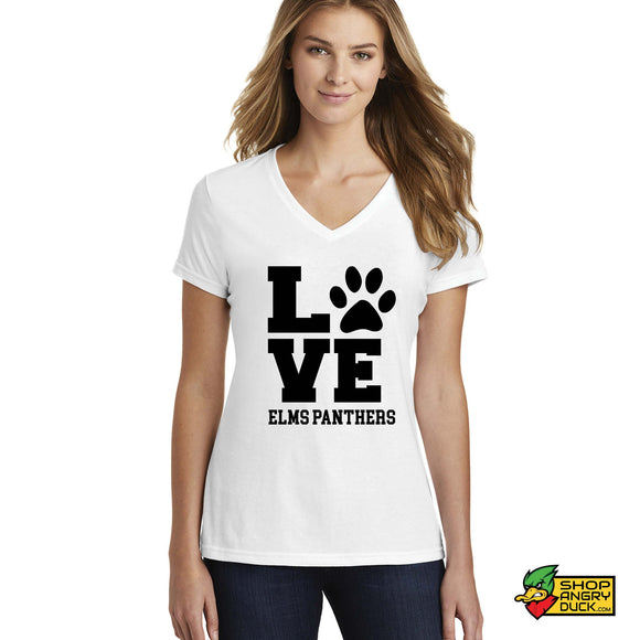Love Elms Panthers Ladies V-Neck T-Shirt