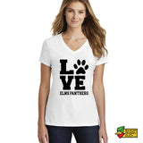 Love Elms Panthers Ladies V-Neck T-Shirt