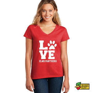 Love Elms Panthers Ladies V-Neck T-Shirt