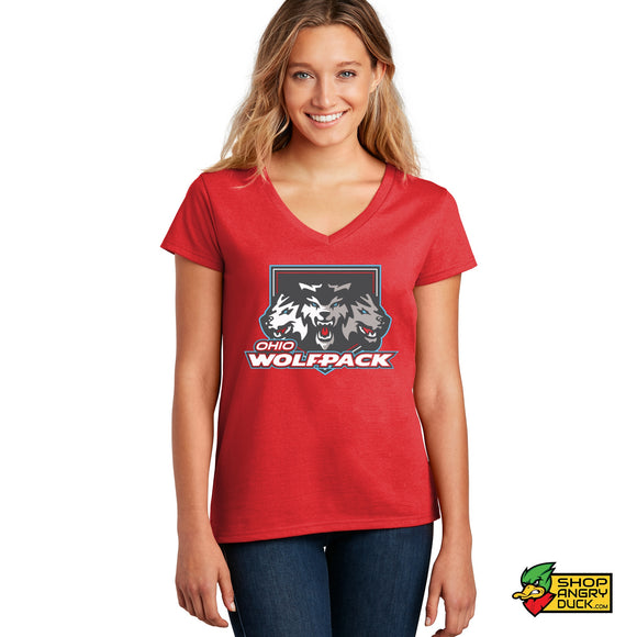 Ohio Wolfpack Logo Ladies V-Neck T-Shirt