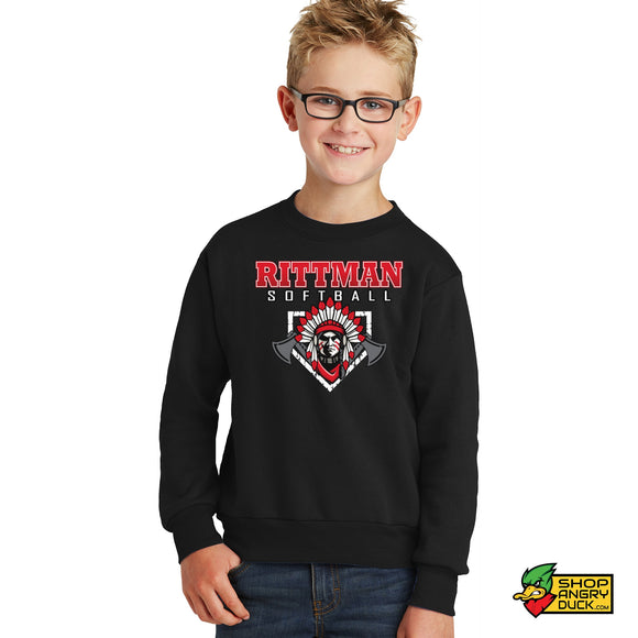 Rittman Indians Softball Youth Crewneck Sweatshirt 05