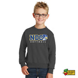 Notre Dame College Falcons Softball Youth Crewneck Sweatshirt 001