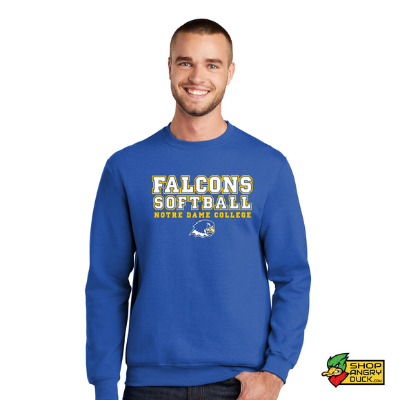 Notre Dame College Falcons Softball Crewneck Sweatshirt 004