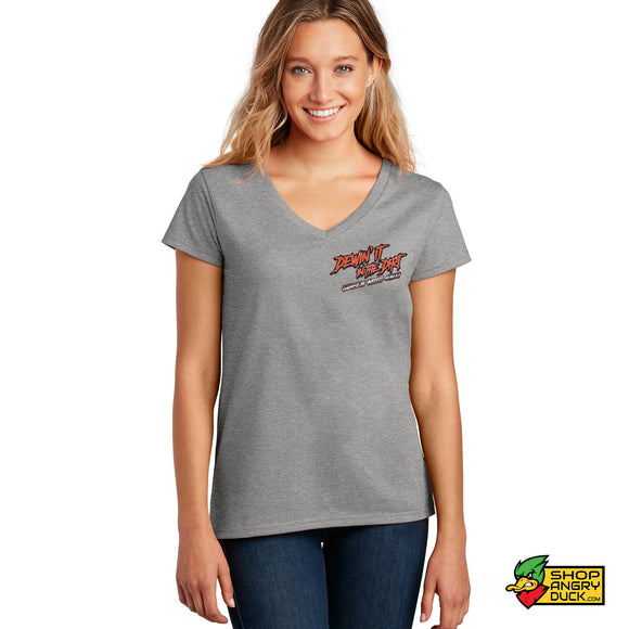 Dewin' It In The Dirt Ladies V-Neck T-Shirt