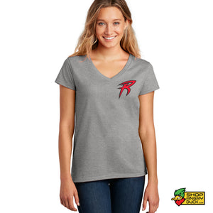 Akron Racers "R" Logo Ladies V-Neck T-Shirt