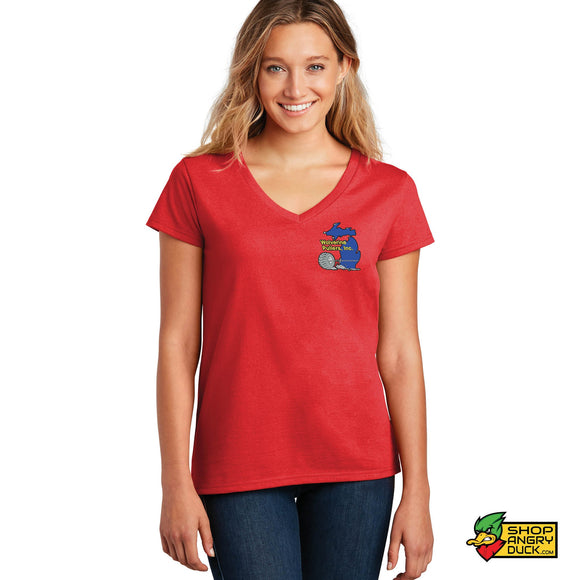 Wolverine Pullers 2024 Red Ladies V-Neck T-Shirt