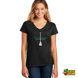 Highland Girls Lacrosse Stick Ladies V-Neck T-Shirt