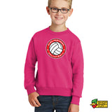 Elms Volleyball Circle Logo Youth Crewneck Sweatshirt
