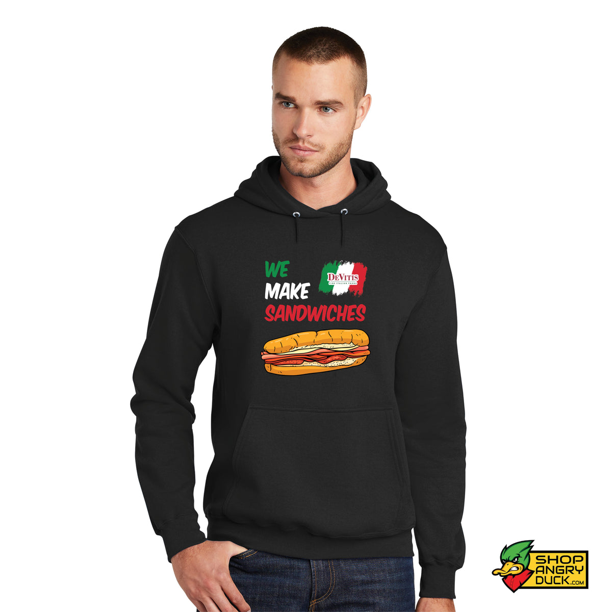 DeVitis Italian Market - We Make Sandwiches Hoodie – ShopAngryDuck.com