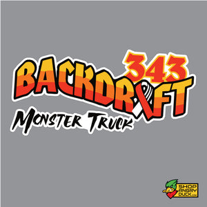 Backdraft Black Monster Truck 6" Sticker