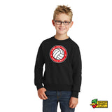 Elms Volleyball Circle Logo Youth Crewneck Sweatshirt