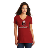 Arcadia Baseball Ladies V-neck T-shirt