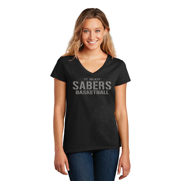 St. Hilary Sabers Basketball Ladies V-Neck T-Shirt