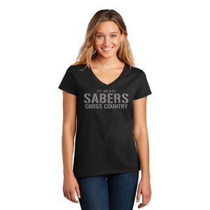 St. Hilary Sabers Cross Country Ladies V-Neck T-Shirt