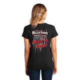 Miller Farms Pulling Team Flag V-Neck T-Shirt