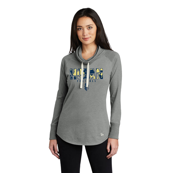 Hoban Football Camo New Era Ladies Longsleeve Cowl T-Shirt