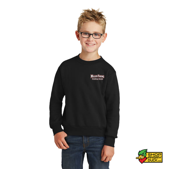 Miller Farms Pulling Team Flag Youth Crewneck Sweatshirt