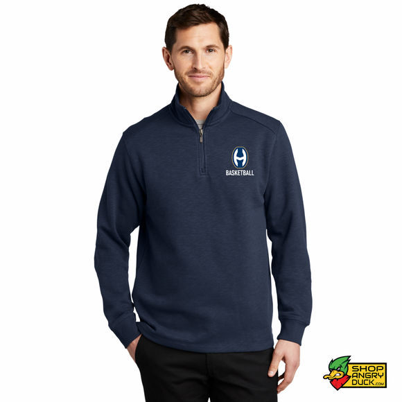 EMBROIDERED H Logo Hoban Basketball 1/4 Zip Pullover