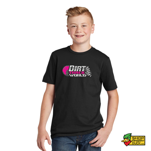 Dirt Track World - Pink Logo Youth T-Shirt