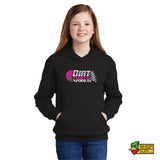 Dirt Track World - Pink Logo Youth Hoodie