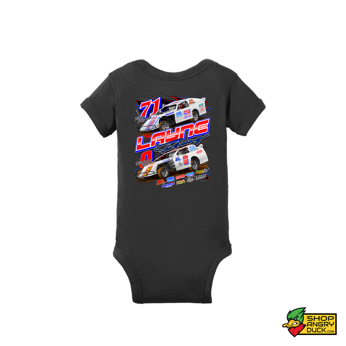 Layne Racing Illustrated Onsie – ShopAngryDuck.com