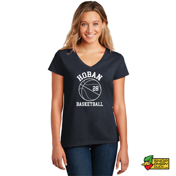 Hoban Basketball Personalized # Ladies V-Neck T-Shirt
