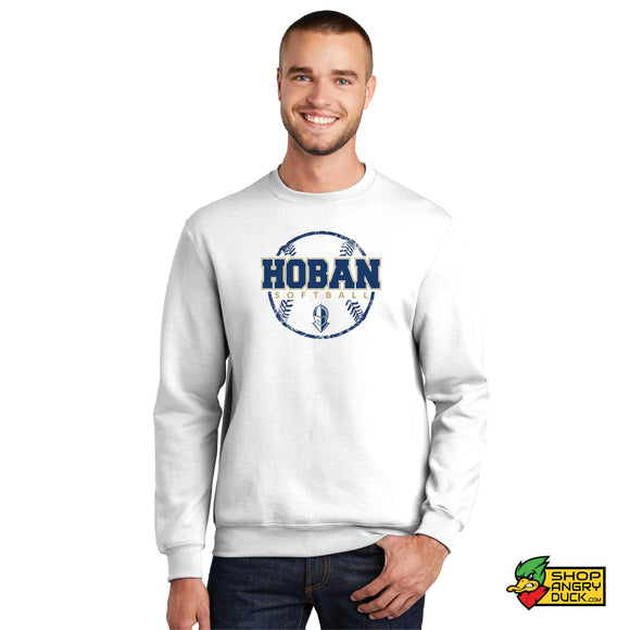 Hoban Softball Faded Ball Crewneck Sweatshirt