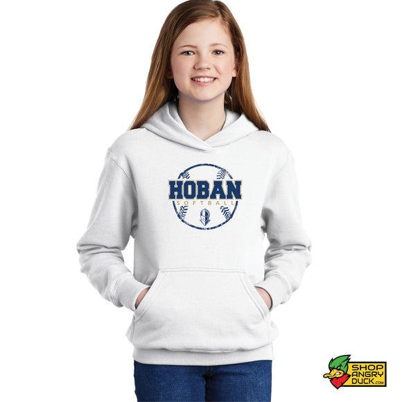 Hoban Softball Faded Ball Youth Hoodie