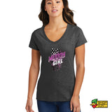 Muddy Girl Barbwire Ladies V-Neck T-Shirt