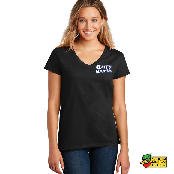 Catty Wampus Monster Truck Ladies V-Neck T-Shirt