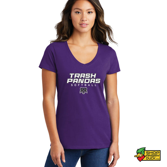 Trash Pandas Softball Ladies V-Neck T-Shirt
