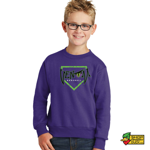 Venom Baseball Plate Youth Crewneck Sweatshirt